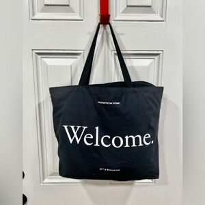 NORDSTROM Home 57th & Broadway Blue large  Shoulder Tote Bag canvas welcome